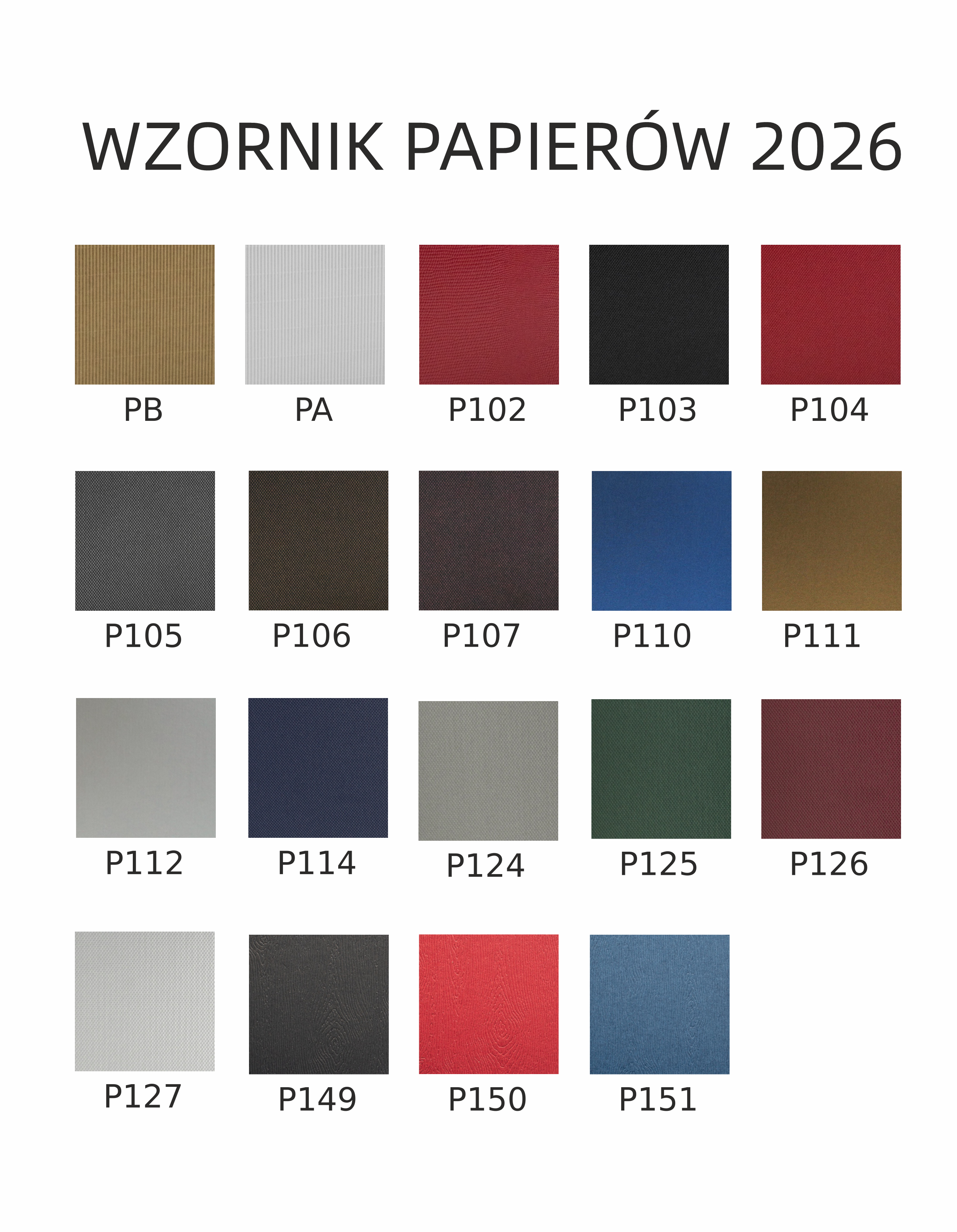 Wzornik kolorów papierów 2026