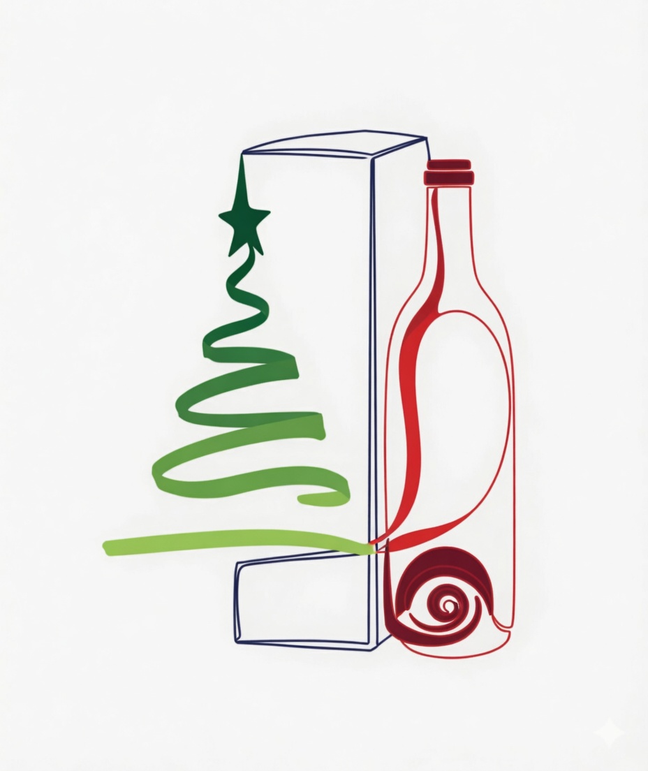 Świąteczne pudełko na wino W68 z choinką